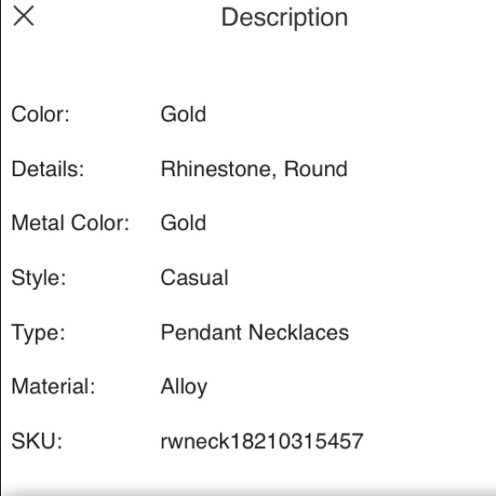 ($2) Rhinestone Ring Necklace - Picture 6 of 6